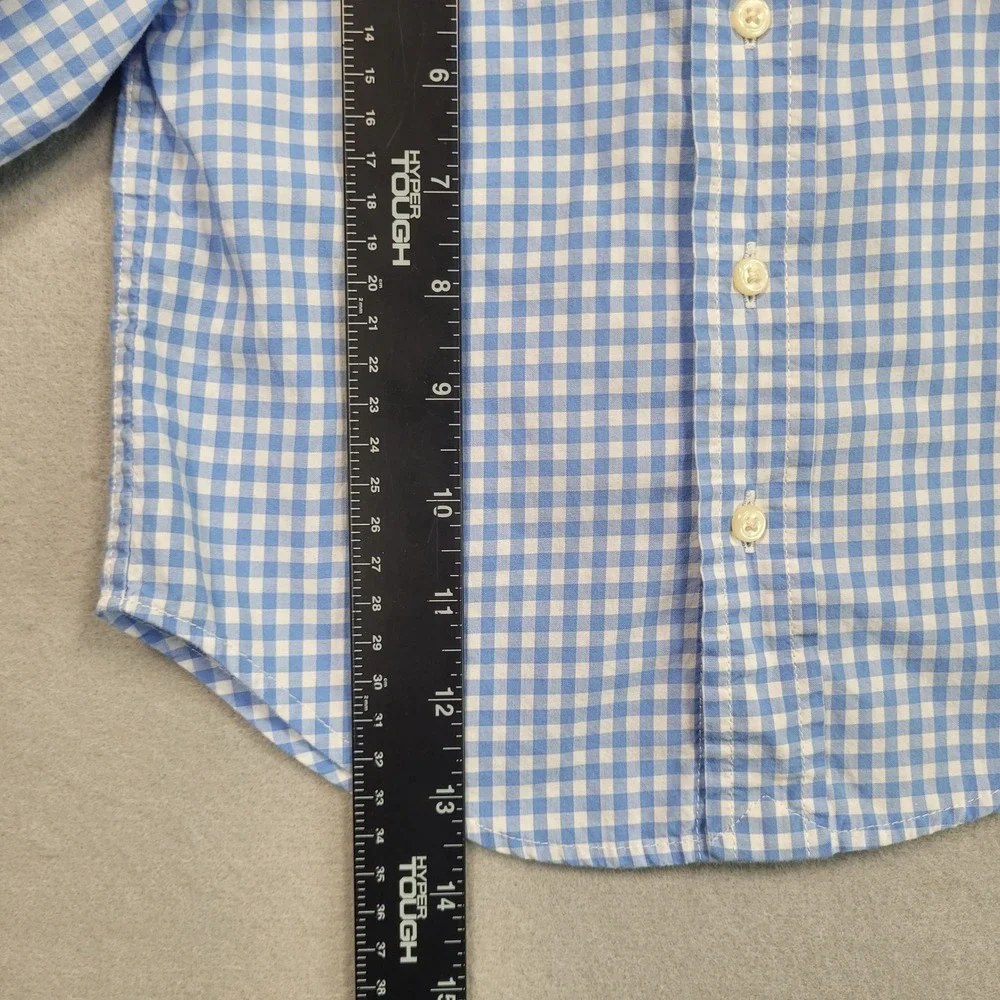 Ralph Lauren Boys Light Blue‎ Gingham Check Long Sleeve Button Down Shirt 12M